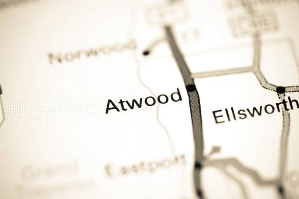 Atwood Michigan Eua Sobre Mapa — Fotografia de Stock