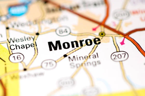 Met Monroe Noord Carolina Usa Een Kaart — Stockfoto