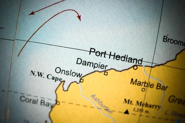 Port Hedland Australia Una Mappa Geografica — Foto Stock