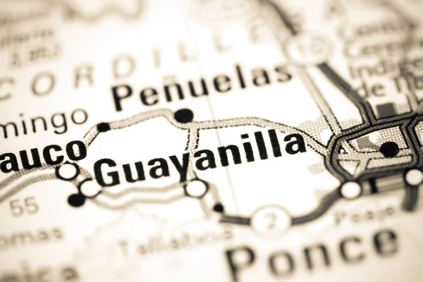 Guayanilla Portoriko Mapě — Stock fotografie