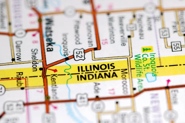 Illinois. Illinois. USA on a map