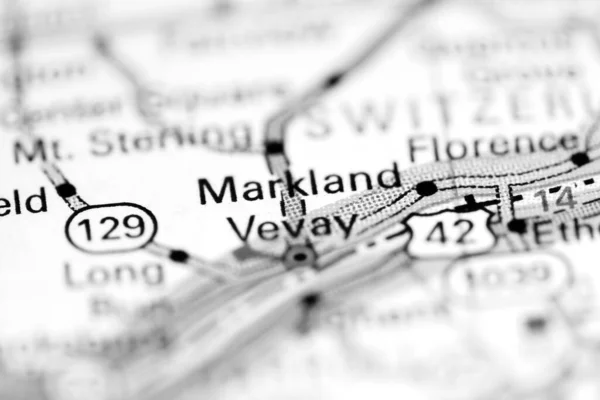 Markland Indiana Eua Sobre Mapa Geografia — Fotografia de Stock