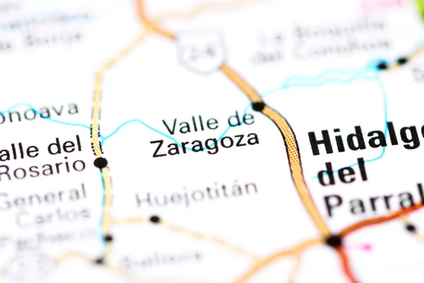 Valle Zaragoza México Sobre Mapa — Fotografia de Stock