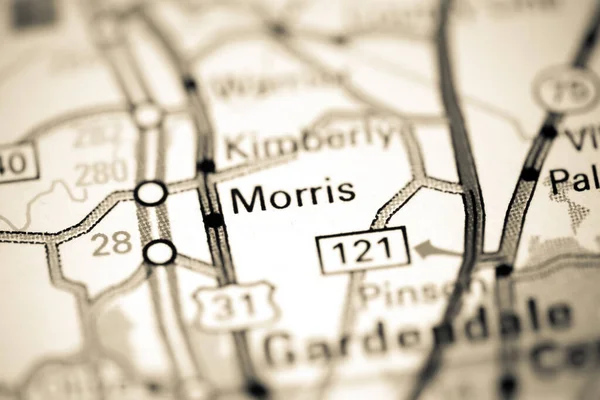 モリス アラバマだ 地図上のアメリカ — ストック写真