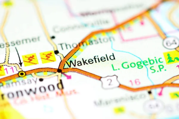 Wakefield Michigan Eua Sobre Mapa — Fotografia de Stock
