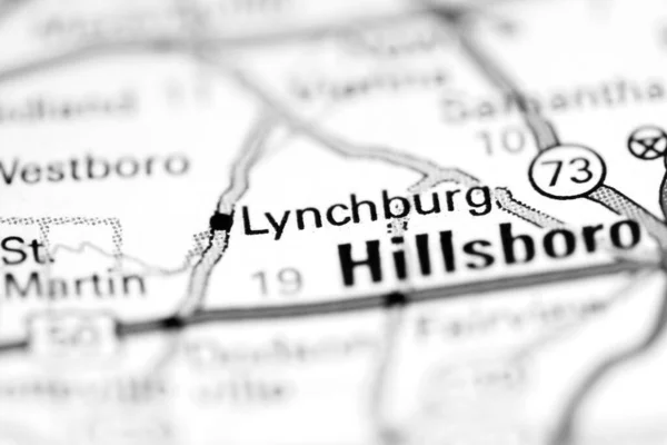 Lynchburg Ohio Eeuu Mapa Geográfico — Foto de Stock