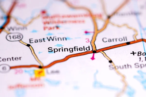 Springfield Maine Eeuu Mapa — Foto de Stock