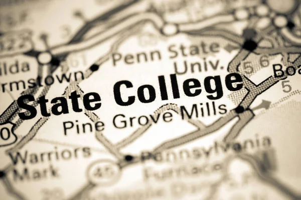 State College. Pennsylvania. USA on a map