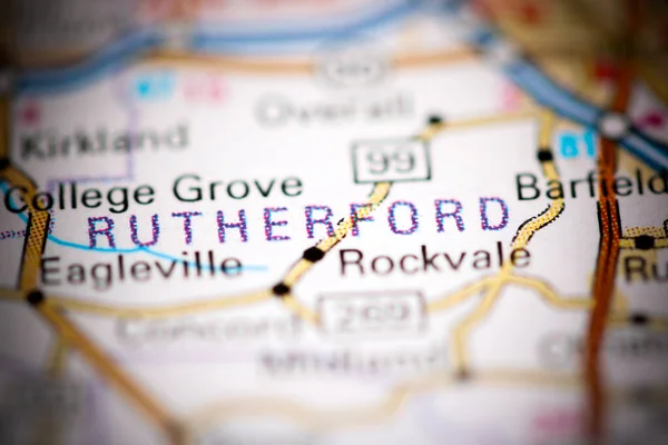 Rutherford Tennessee Stati Uniti Una Mappa Geografica — Foto Stock