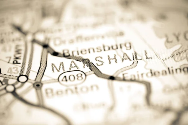 マーシャル ケンタッキー州 地理地図上のアメリカ — ストック写真