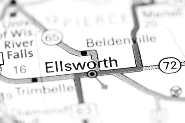 Ellsworth Wisconsin Eua Sobre Mapa — Fotografia de Stock