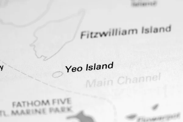 Yeo Island Kanada Mapě — Stock fotografie