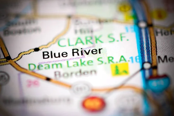 Blue River Indiana Eeuu Mapa Geográfico — Foto de Stock