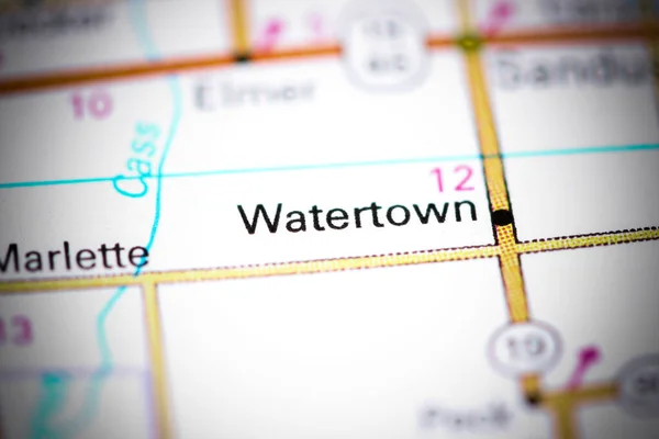 Watertown Michigan Eua Sobre Mapa — Fotografia de Stock