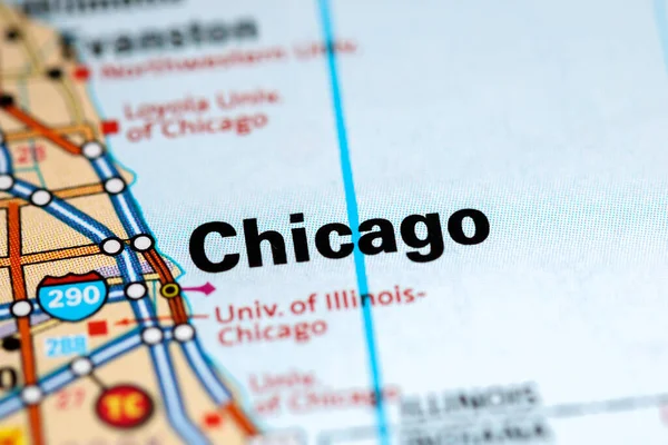 Chicago. Illinois. USA on a map