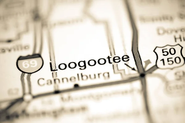 Loogootee Індіана Сша Географічній Карті — стокове фото