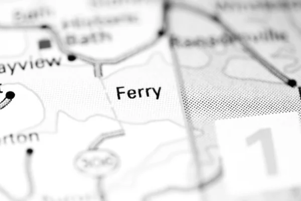 フェリーだ ノースカロライナ州 地図上のアメリカ — ストック写真