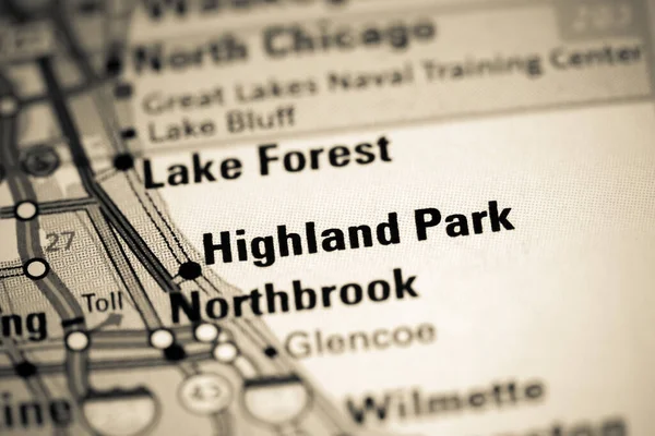 Highland Park Illinois Eeuu Mapa — Foto de Stock