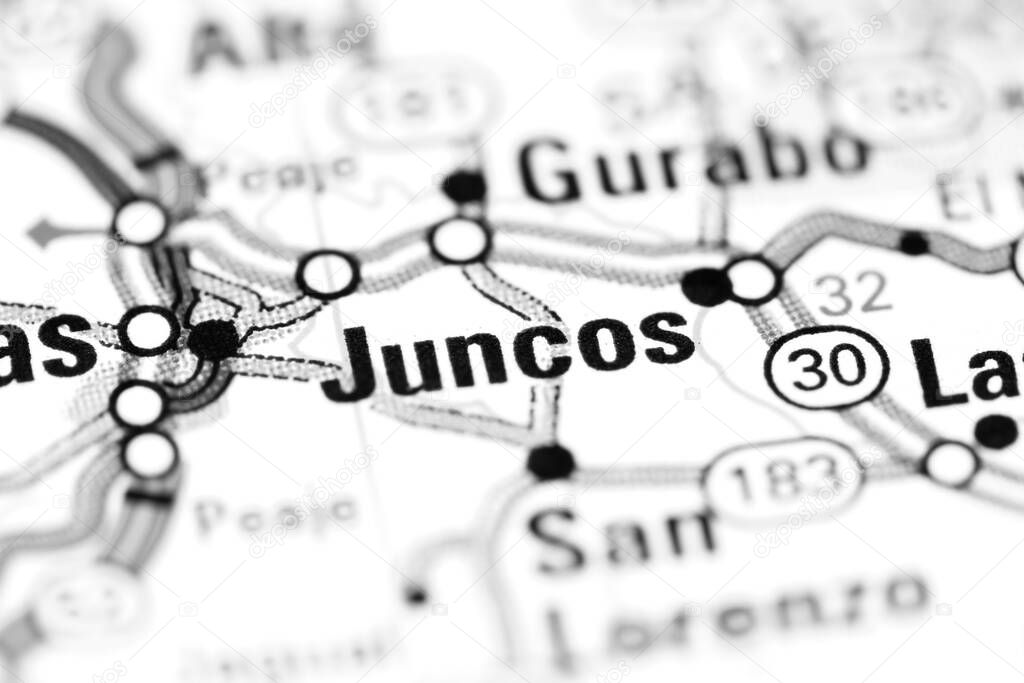 Juncos. Puerto Rico on a map