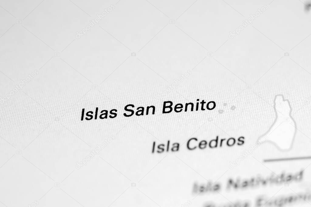 Islas San Benito. Mexico on a map