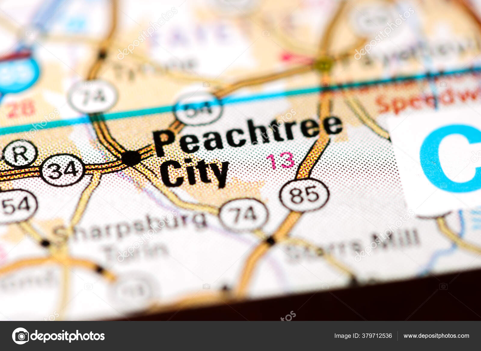 Peachtree City Usa Map Stock Photo by ©aliceinwonderland2020