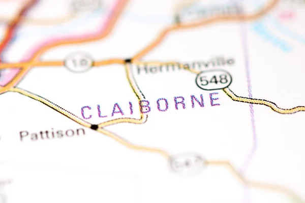 Claiborne. Mississippi. USA on a map