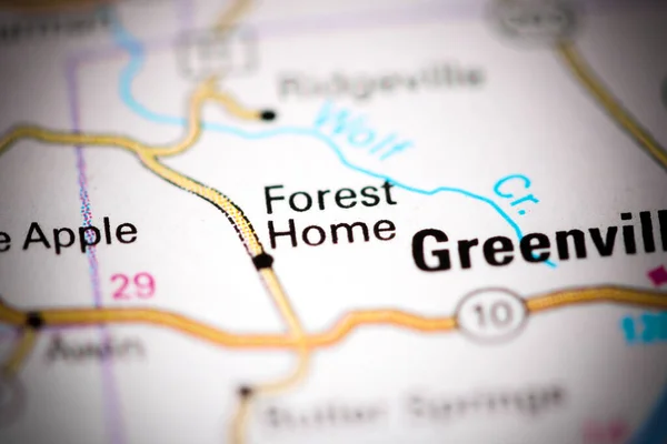 Forest Home Alabama Eua Sobre Mapa — Fotografia de Stock