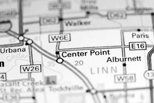 Point Central Dans Iowa États Unis Sur Une Carte — Photo