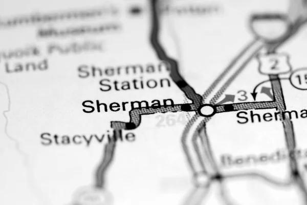 Sherman Nel Maine Stati Uniti Una Mappa — Foto Stock