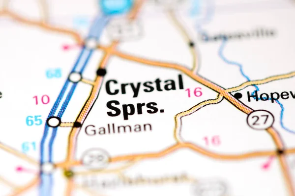 水晶の泉 ミシシッピ州 地図上のアメリカ — ストック写真