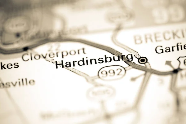 Hardinsburg Kentucky Eua Sobre Mapa Geografia — Fotografia de Stock