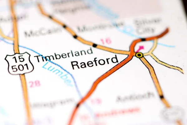 Raeford Carolina Del Nord Stati Uniti Una Mappa — Foto Stock