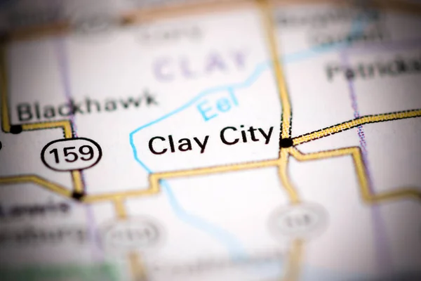 Clay City Indiana Usa Een Aardrijkskundekaart — Stockfoto