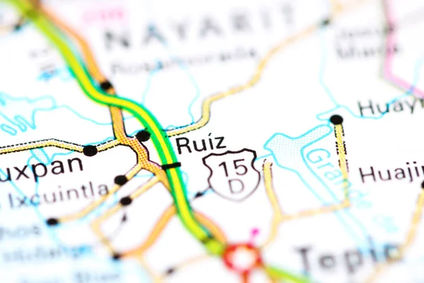 Ruiz. Mexico on a map