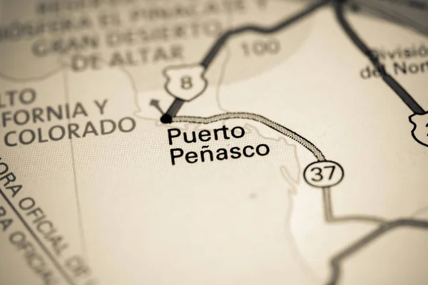 Πουέρτο Πενάσκο Μεξικό Χάρτη — Φωτογραφία Αρχείου
