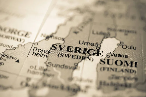 Sverige Europa Mapa Geográfico — Foto de Stock