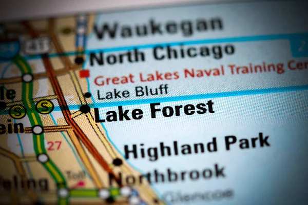 Lake Forest Illinois Eua Sobre Mapa — Fotografia de Stock