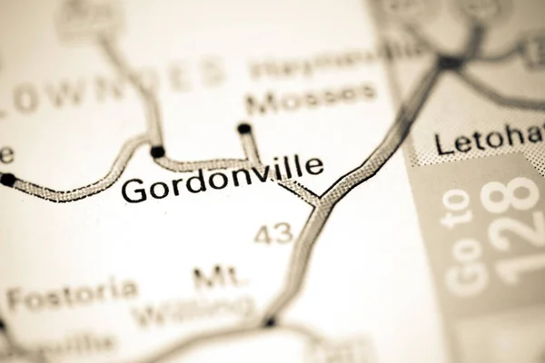 Gordonville Alabama Eua Sobre Mapa — Fotografia de Stock