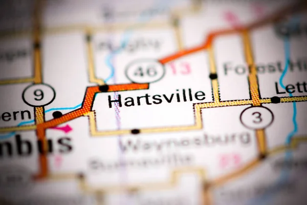 Hartsville Indiana Eua Sobre Mapa Geografia — Fotografia de Stock