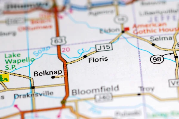 Floris Iowa Usa Map — Stock Photo, Image