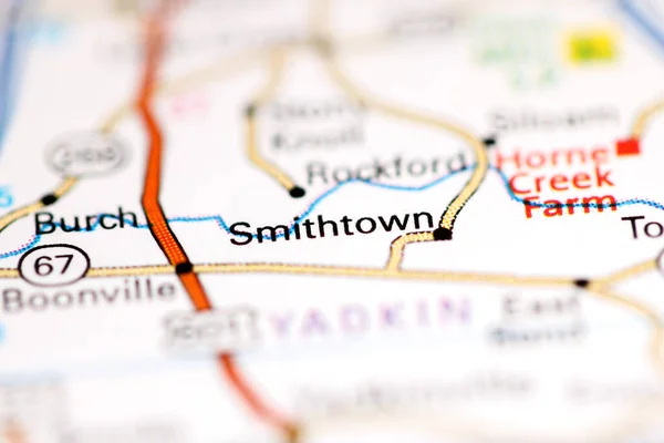 Smithtown Nordcarolina Usa Geografisk Karta — Stockfoto