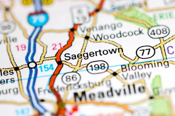 Saegertown Pennsylvania Eeuu Mapa — Foto de Stock