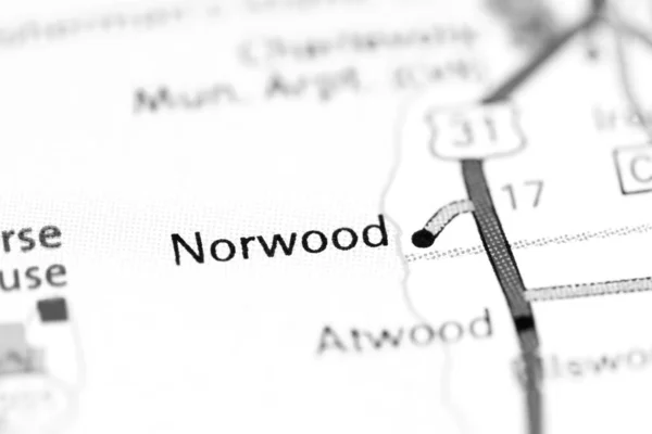 Norwood Michigan Eua Sobre Mapa — Fotografia de Stock