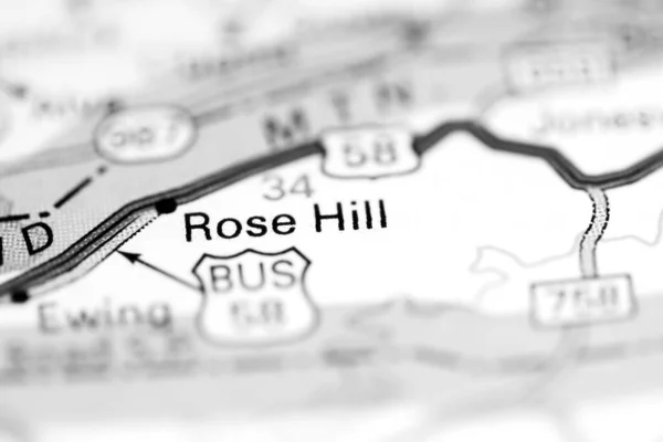 Rose Hill Virginia Stati Uniti Una Mappa Geografica — Foto Stock