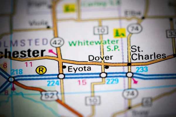 Dover Iowa Abd Haritada — Stok fotoğraf