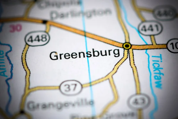 Greensburg Luisiana Eeuu Mapa — Foto de Stock