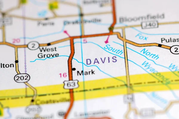 Davis Iowa Eeuu Mapa — Foto de Stock
