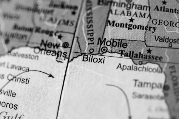 Biloxi Stany Zjednoczone Mapie Geograficznej — Zdjęcie stockowe