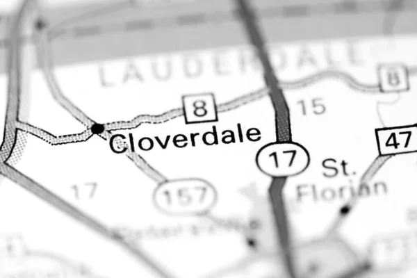 クローバーデールだ アラバマだ 地図上のアメリカ — ストック写真
