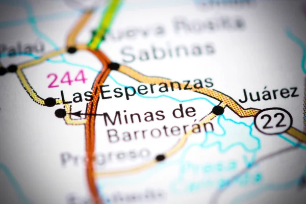 Las Esperanzas México Sobre Mapa — Fotografia de Stock